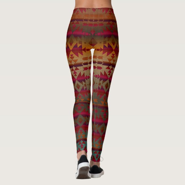 Leggings Vin rouille et rouge, pattes du sud-ouest (Dos)