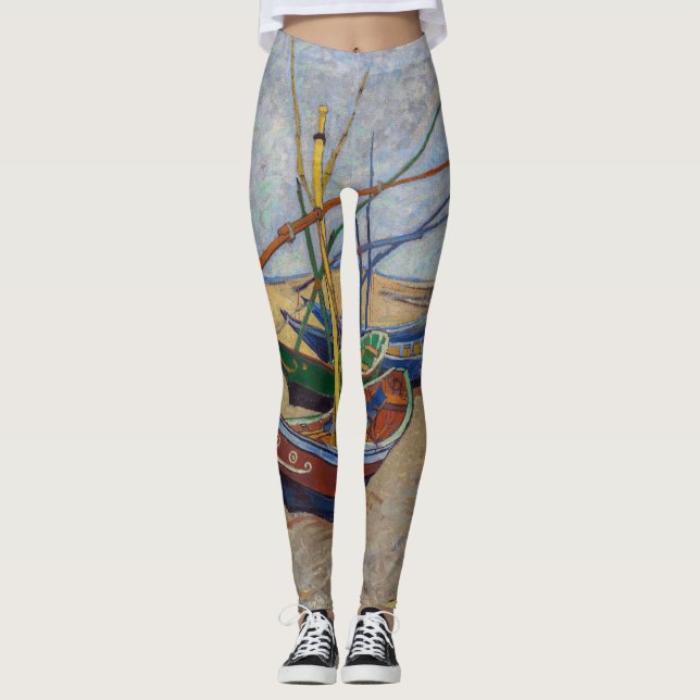 Leggings Vincent van Gogh - Bateaux de pêche sur la plage (Devant)