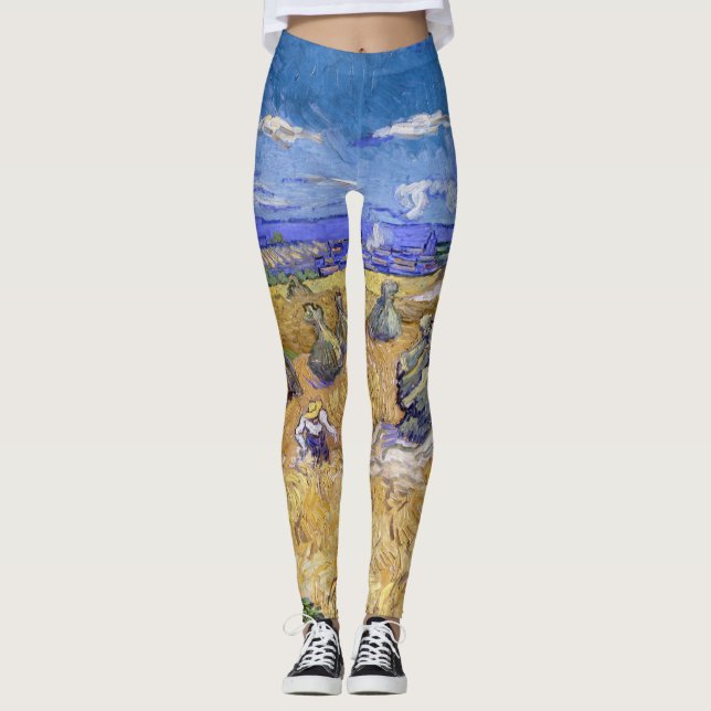 Leggings Vincent van Gogh - Pile de blé avec les lecteurs (Devant)