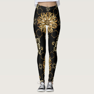 Leggings Vintage Classique : Oriental Doré Sans Seamless.