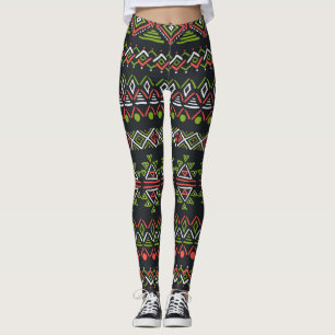 Leggings Vintage géométrique : ensemble de motifs sans soud