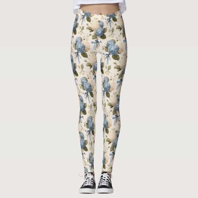 Leggings Vintage Hydrangea Bouquet Pattern (Devant)