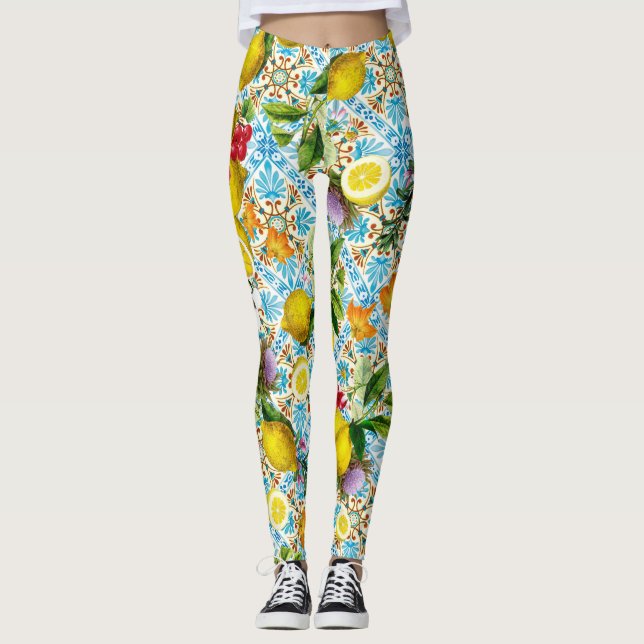 Leggings Vintage jardin sicilien de citron (Devant)