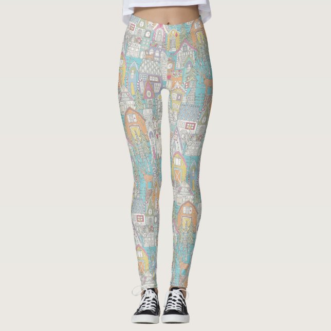 Leggings vintage pain d'épices pastel (Devant)