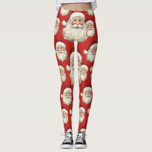 Leggings Vintage Père Noël Face rouge