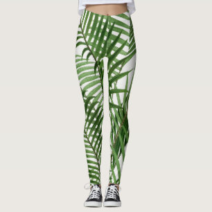 Leggings Vintage Retro Aquarelle Palm Tree Feuilles