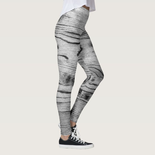 Leggings Vintage rustique gris noir bois brûlé (Droite)