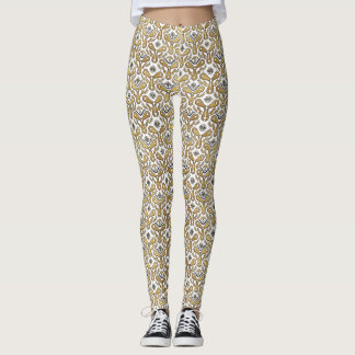 Leggings Vintage Steampunk Gold Zahnräder und Naut