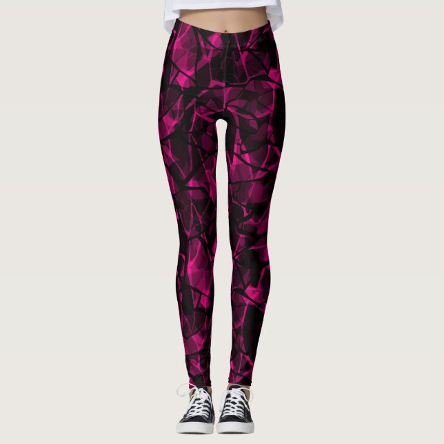 Leggings violet Abstrait (Devant)