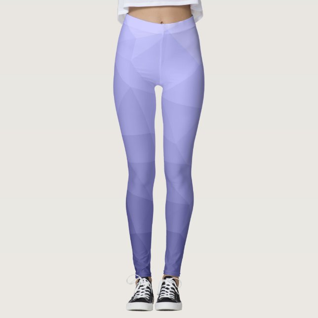 Leggings Violet bleu maille foncé motif géométrique (Devant)
