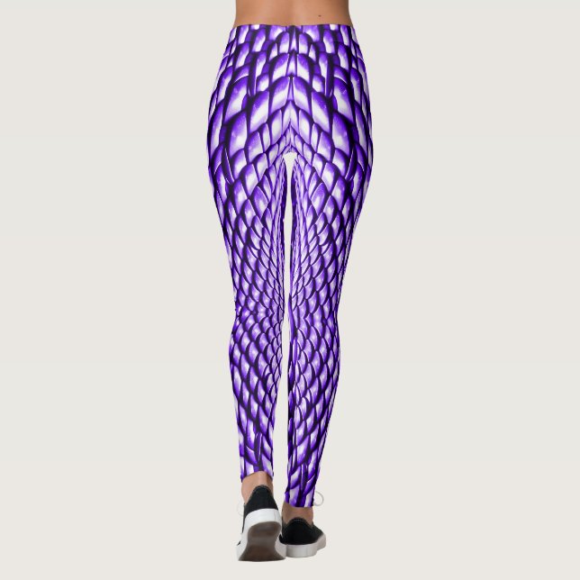 Leggings Violet de la peau de serpent (Dos)