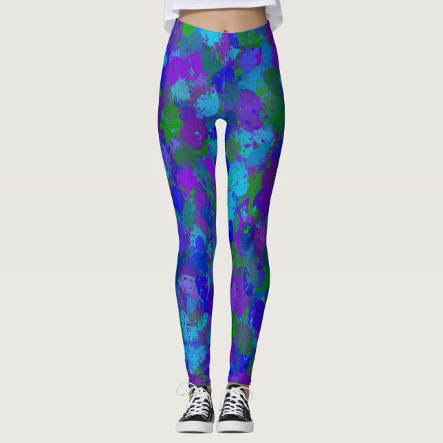 Leggings Violet et bleu (Devant)
