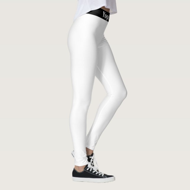Leggings Violet et Motif blanc Yoga (Droite)