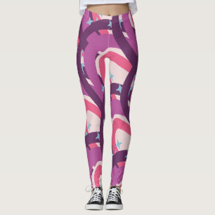 Leggings Violet rose Bohême Arc-en-ciel Personnalisé maman