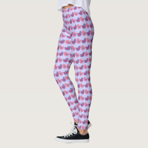 Leggings Violet rose Oiseau Lovebird Poster de animal Love 