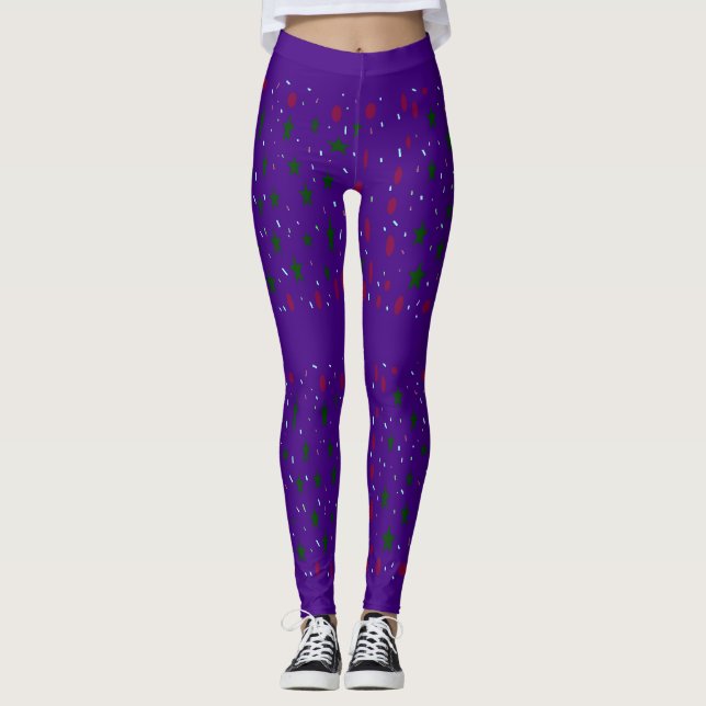 Leggings Violet royal avec motifs (Devant)