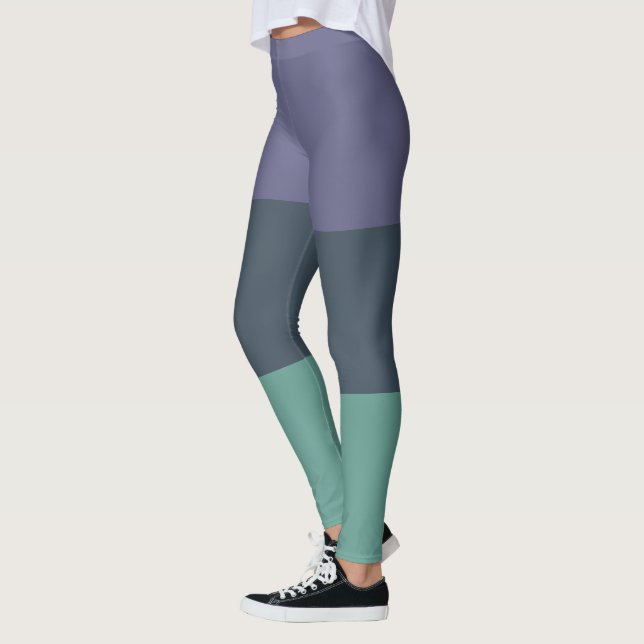 Leggings Violet Vert foncé et Vert clair (Gauche)