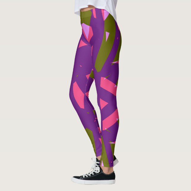 Leggings Violet Vert rose Art Déco Valentine Yoga Salle de  (Gauche)
