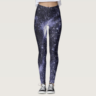 Leggings Violet violet noir galaxie abstraite