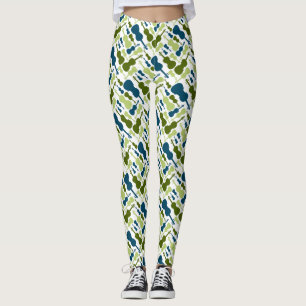 Leggings Violons bleus et verts