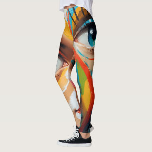 Leggings Visage peint couleur Abstraite