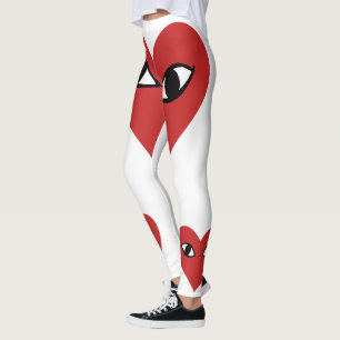 Leggings Visage rouge de coeur - le coeur observe des