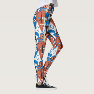 Leggings Visages sobres inspirés par Picasso Retro Modern