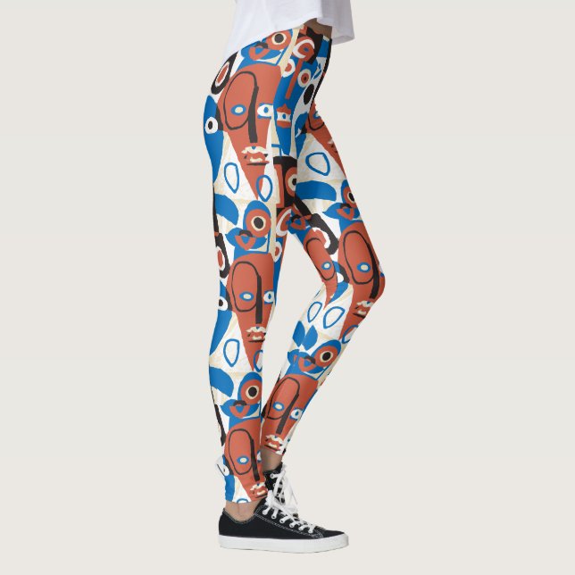 Leggings Visages sobres inspirés par Picasso Retro Modern (Droite)