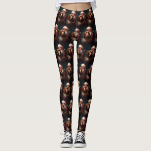 Leggings Vizsla avec Noël Festif du Père Noël