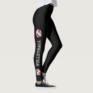 Leggings volleyballs gris rouge avec la jambe