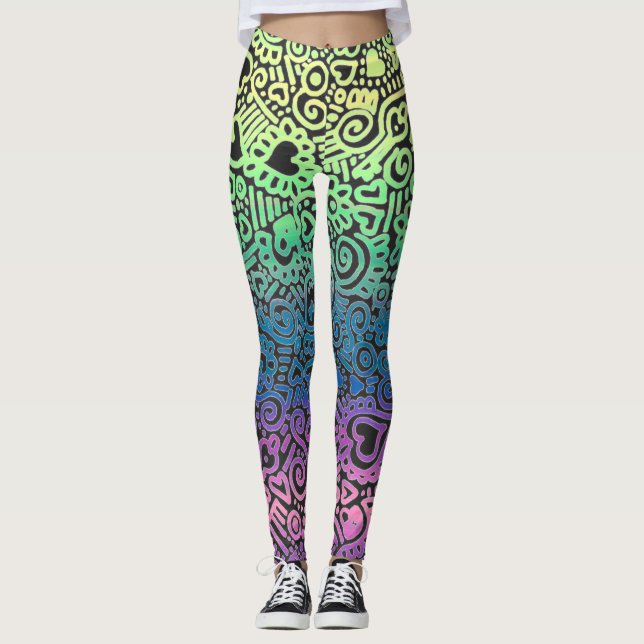 Leggings von Pastel Doodle (Vorderseite)