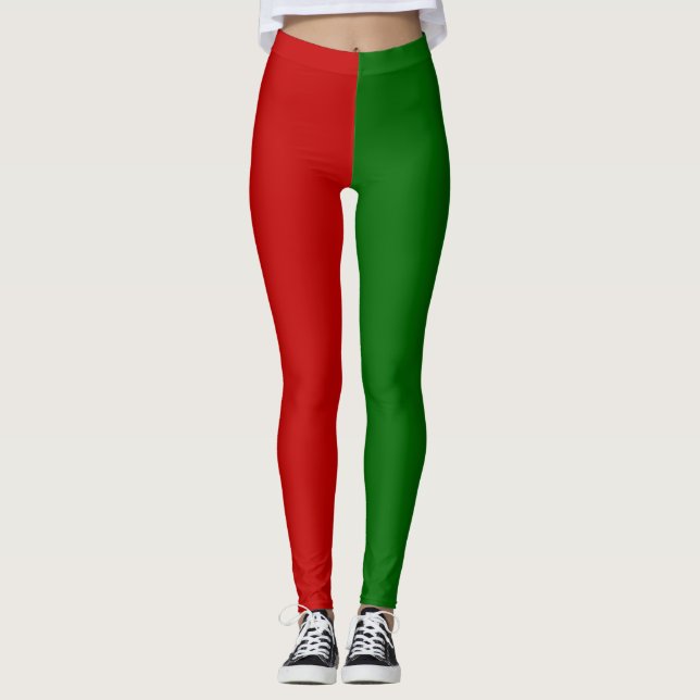 Leggings von Roten und Grünen Weihnachtselfen (Vorderseite)
