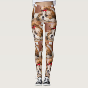 Leggings Votre chiot chien animal de compagnie motif photo