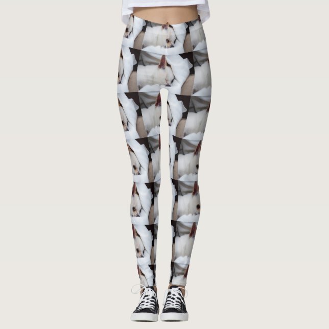 Leggings Votre chiot chien de compagnie photo personnalisée (Devant)
