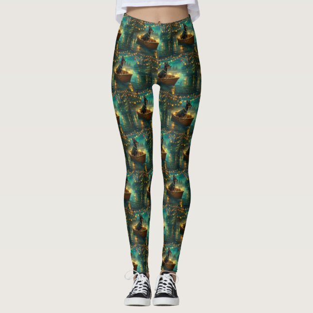 Leggings Voyage de Noël australien Kelpie (Devant)