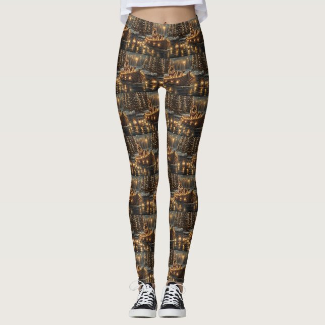 Leggings Voyage de Noël du berger allemand (Devant)