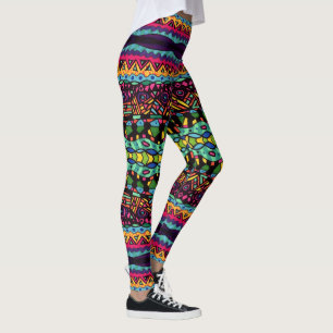 Leggings Voyage hypnotique - Colorful Abstrait Art Motif