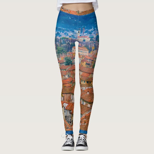 Leggings Vue aérienne du centre historique de Lucca (Devant)