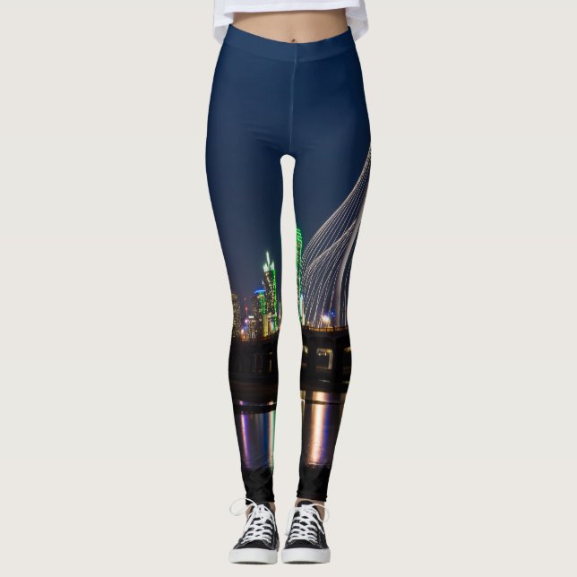 Leggings Vue du pont de Dallas (Devant)