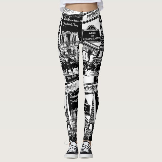 Leggings Vues fraîches de Paris d'illustrations de photo de (Devant)