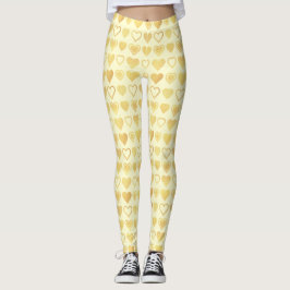 Leggings Warm Cream Minimal Hearts Valentine Gift