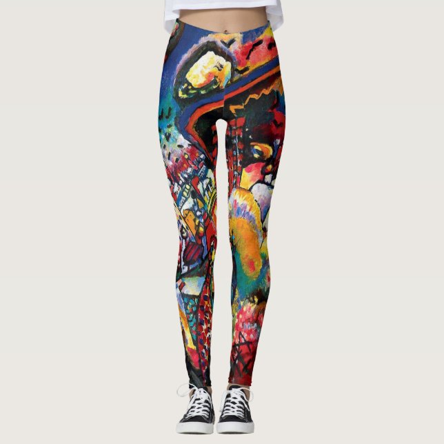 Leggings Wassily Kandinsky - Art Abstrait Cityscape de Mosc (Devant)