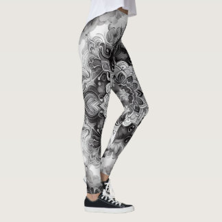Leggings Watercolor black ink wash
