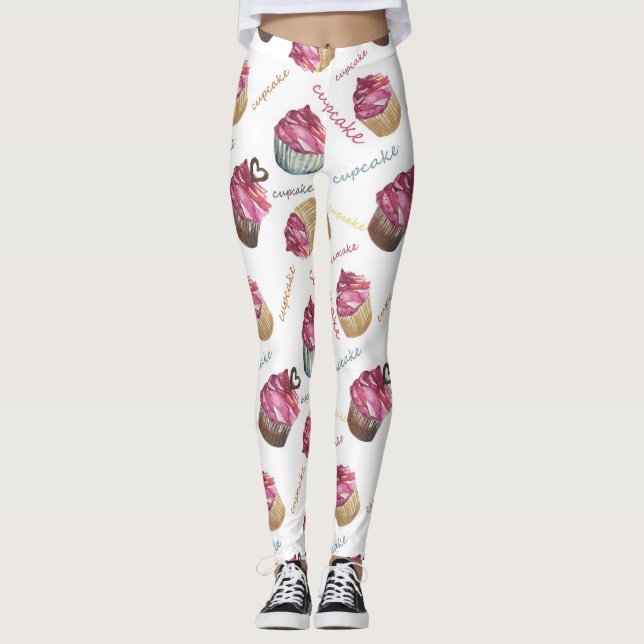 Leggings Watercolor cupcakes (Devant)