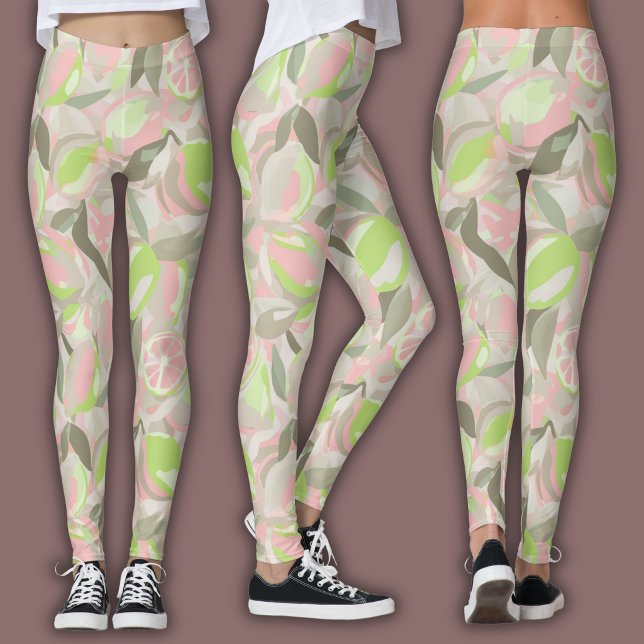 Leggings Watercolor Fruit Pattern | Vibrant Citrus (Créateur téléchargé)