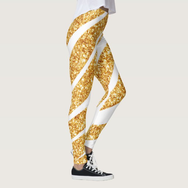 Leggings Wave Sea Gold Parties scintillant Boho Popular Col (Droite)