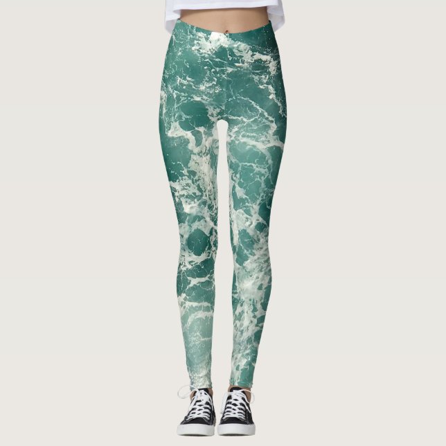 Leggings Waves Blue Green (Devant)