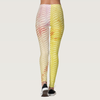 Leggings Wavy Magical Gold GreenLeaf Lignes Motif sans cout