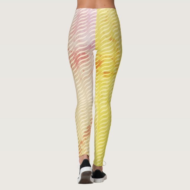 Leggings Wavy Magical Gold GreenLeaf Lignes Motif sans cout (Dos)