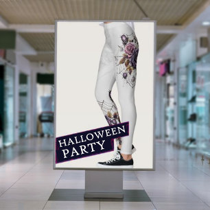 Leggings Web gothique gris simple fête d'Halloween